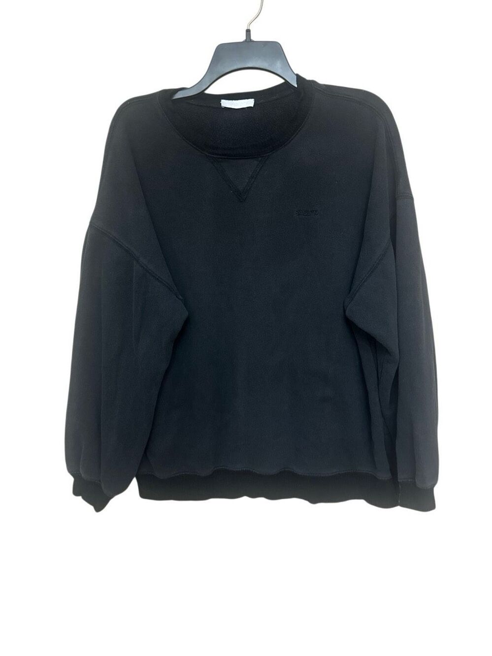 Sablyn Black Pullover Crewneck Sweatshirt Drop Shoulder size S
